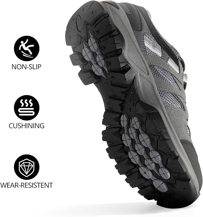CAMELSPORTS Mens Hiking Shoes Walking Shoes for Men Outdoor Leather Mesh Lightweight Trail Sneakers