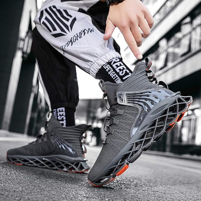 Hello MrLin Men's Running Shoes Non Slip Athletic Tennis Walking Blade Type Sneakers Hip Hop