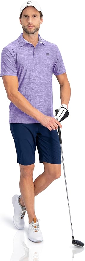 Three Sixty Six Golf Shirts for Men - Dry Fit Short-Sleeve Polo, Athletic Casual Collared T-Shirt