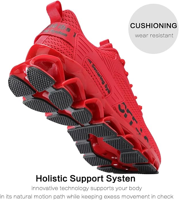 Vooncosir Men's Fashion Sneakers Breathable Mesh Running Shoes Blade Non Slip Soft Sole Casual Athletic Walking Shoes