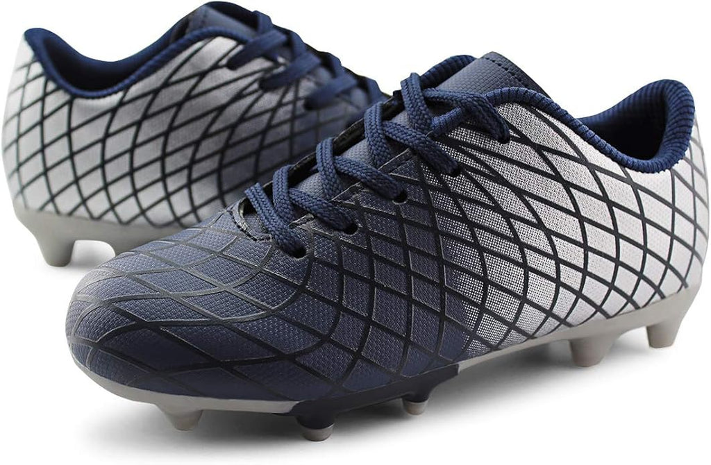 JABASIC Kids Outdoor Soccer Cleats Athletic Firm Ground Football Shoes