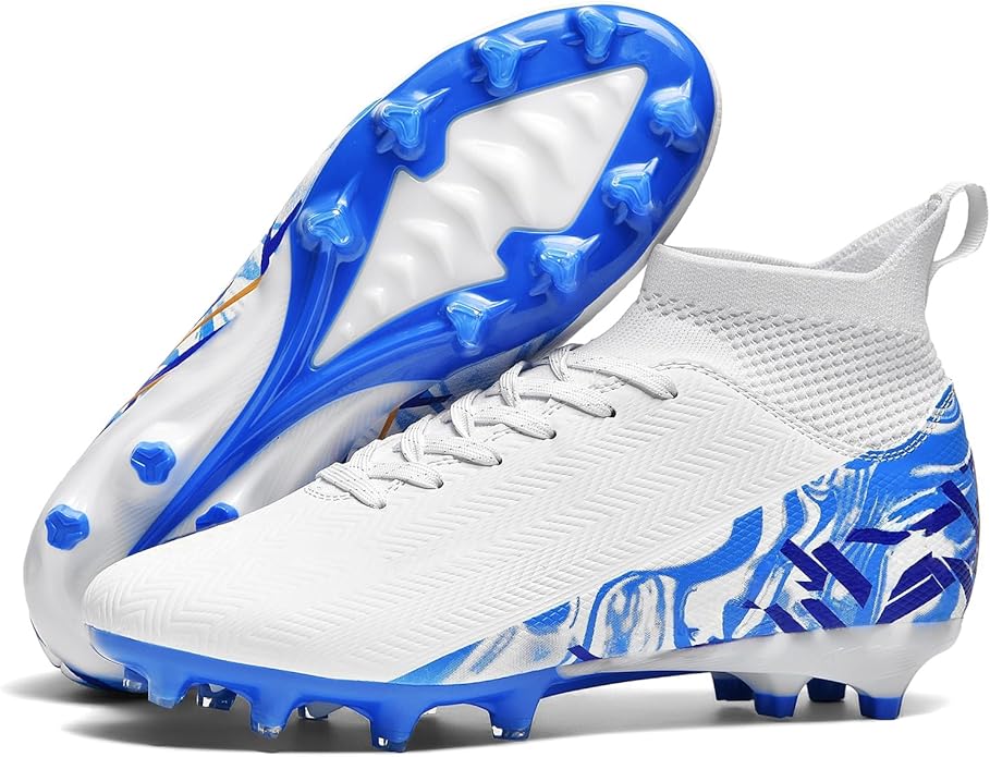 Indoor Soccer Cleats Mens Womens Turf Soccer Cleats Wide Socer Shoes FG AG TF High Ankle Football Boots