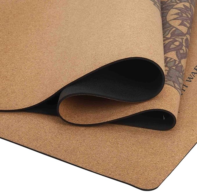 Cork Yoga Mat - Artist Designed, Premium Printed Eco-Friendly Non-Slip mat, Great for Regular & Hot Yoga, Pilates, Workouts 72 inch x 24 inch x 3mm Thick