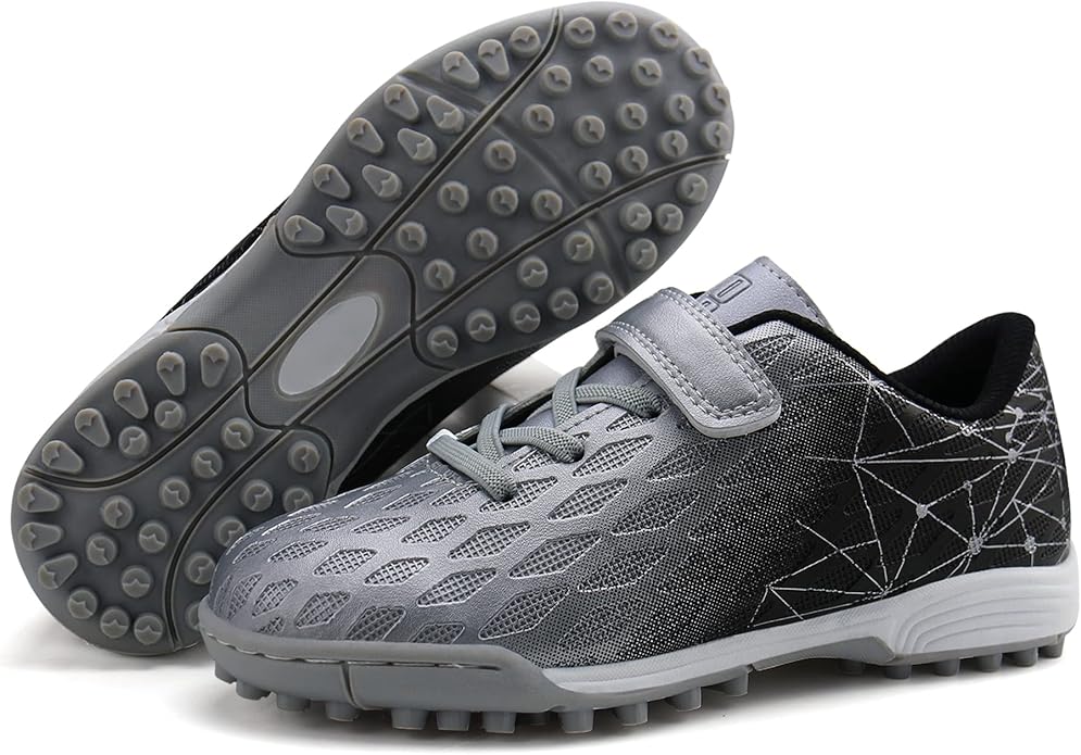 brooman Kids Indoor Soccer Shoes Boys Girls Soccer Cleats Athletic Turf Shoes