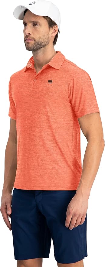 Three Sixty Six Golf Shirts for Men - Dry Fit Short-Sleeve Polo, Athletic Casual Collared T-Shirt
