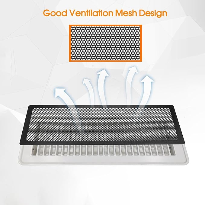 Floor Register Vent Cover, 4"x14" Magnetic Air Vent Screen Mesh Covers for Home Floor/Wall/Ceiling Registers Air Vent Filters, Black (4 Packs)