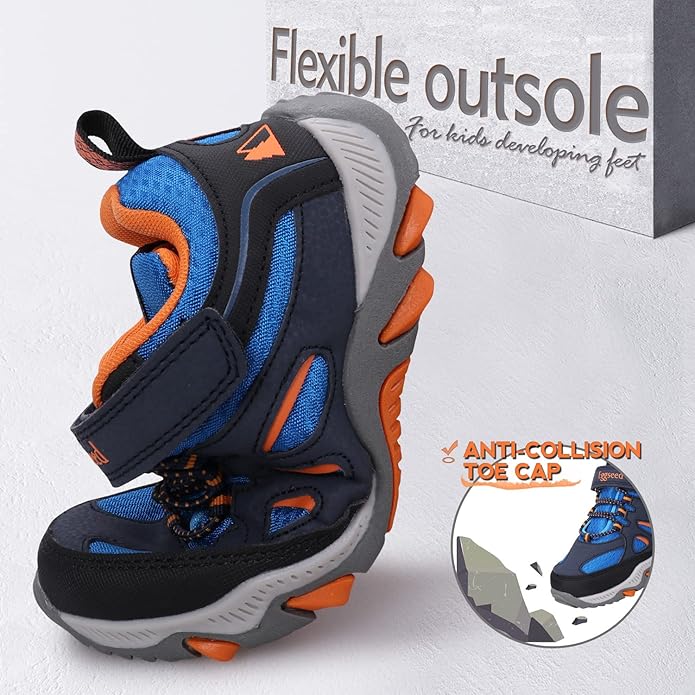 Boys Hiking Shoes Kids Sneakers Outdoor Waterproof Athletic Running Slip Resistant Comfortable (Little/Big Kids)