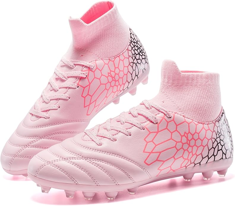 Boys Girls Soccer Cleats Youth Training Football Cleats High-top Soccer Shoes for Little/Big Kid