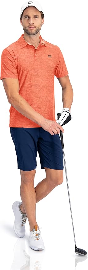 Three Sixty Six Golf Shirts for Men - Dry Fit Short-Sleeve Polo, Athletic Casual Collared T-Shirt