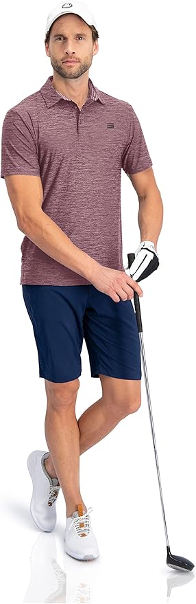 Three Sixty Six Golf Shirts for Men - Dry Fit Short-Sleeve Polo, Athletic Casual Collared T-Shirt