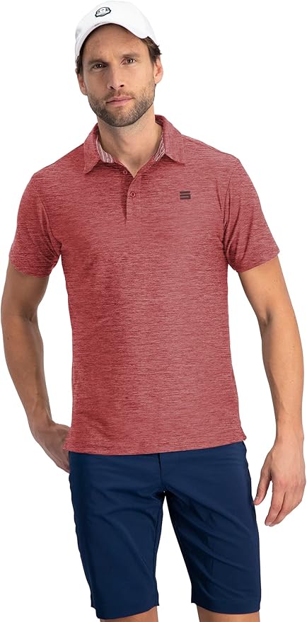 Three Sixty Six Golf Shirts for Men - Dry Fit Short-Sleeve Polo, Athletic Casual Collared T-Shirt