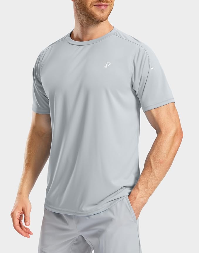Pudolla Men's Workout Running T-Shirts Lightweight Quick Dry Athletic Gym Shirts for Men Short Sleeve Sport Tee Tops