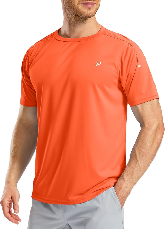 Pudolla Men's Workout Running T-Shirts Lightweight Quick Dry Athletic Gym Shirts for Men Short Sleeve Sport Tee Tops