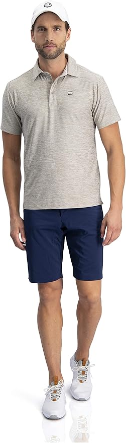 Three Sixty Six Golf Shirts for Men - Dry Fit Short-Sleeve Polo, Athletic Casual Collared T-Shirt