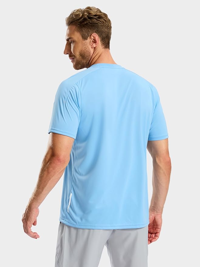 Pudolla Men's Workout Running T-Shirts Lightweight Quick Dry Athletic Gym Shirts for Men Short Sleeve Sport Tee Tops