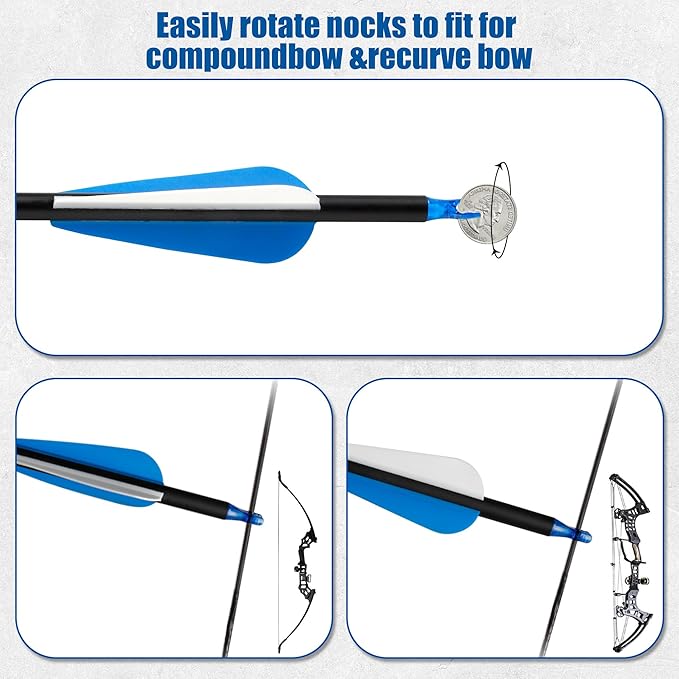 24Pcs 31" Carbon Archery Arrows, Spine Matched for Hunting & Target Practice for Compound & Recurve Bows, Durable Carbon Shaft and Removable Tips‌