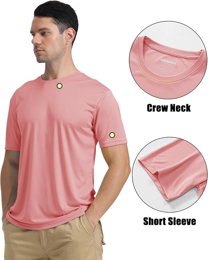 KEFITEVD Men's Short Sleeve UPF 50+ Sun Protection Shirts Quick Dry Rashguard Swim Shirt SPF Workout Fishing Athletic T-Shirt