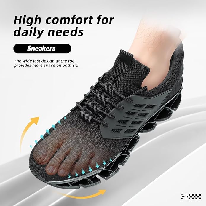 Mens Slip on Walking Running Shoes Blade Tennis Casual Fashion Sneakers Comfort Non Slip Work Sport Athletic Trainer