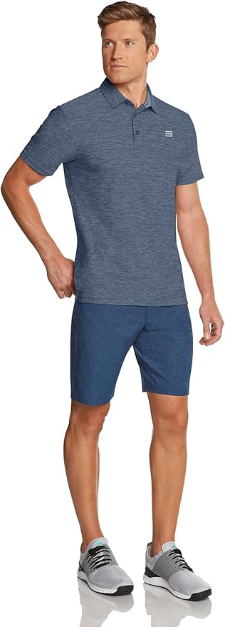Three Sixty Six Golf Shirts for Men - Dry Fit Short-Sleeve Polo, Athletic Casual Collared T-Shirt