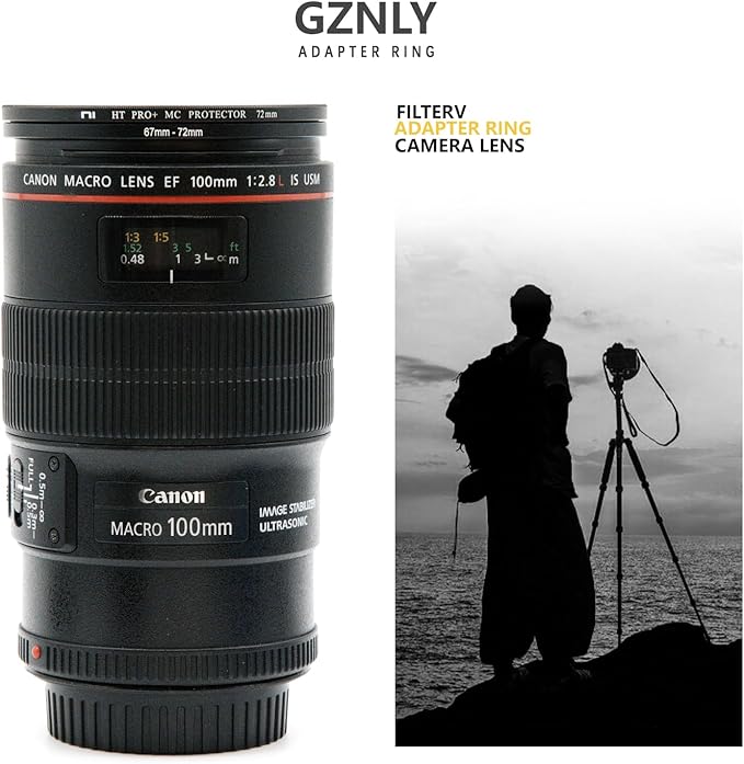 62mm to 72mm Step Up Ring Filter Adapter Black Metal Step up Adapter Rings Compatible with All Brand UV CPL ND Camera Lens Filter Step Down Ring (62mm-72mm)