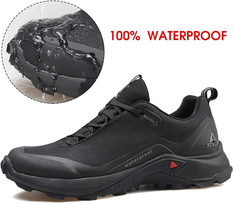 HUMTTO Men's All-Terrain Waterproof Hiking Shoes Lightweight Breathable Trekking Anti Slip Outdoor Trails Shoes