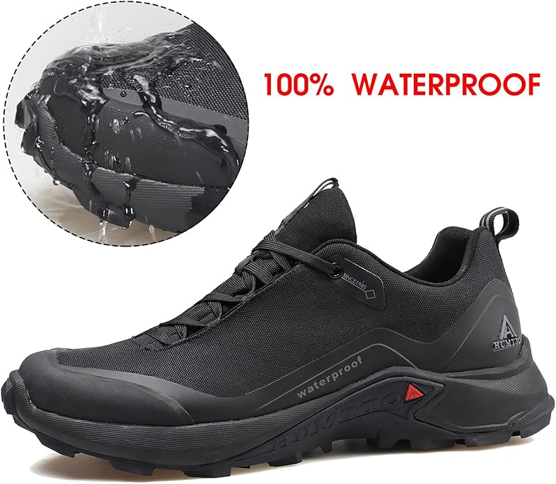 HUMTTO Men's All-Terrain Waterproof Hiking Shoes Lightweight Breathable Trekking Anti Slip Outdoor Trails Shoes