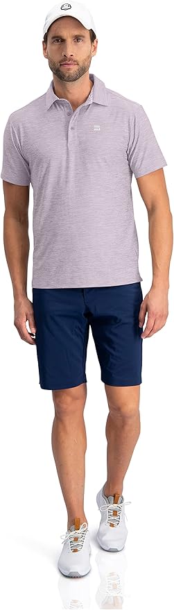 Three Sixty Six Golf Shirts for Men - Dry Fit Short-Sleeve Polo, Athletic Casual Collared T-Shirt