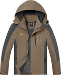 TEZO Mens Rain Jacket Waterproof with Hooded Hiking Coat Lightweight Windbreaker