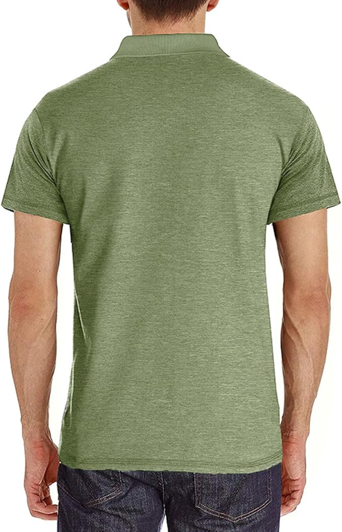 SEGANUP Men's Fashion Polo Shirts Short Sleeve Casual Cotton Golf Shirts Moisture Wicking Polo Shirt with Pocket