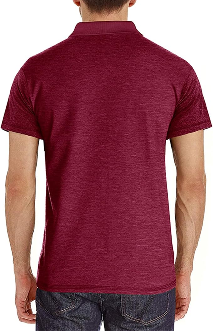 SEGANUP Men's Fashion Polo Shirts Short Sleeve Casual Cotton Golf Shirts Moisture Wicking Polo Shirt with Pocket