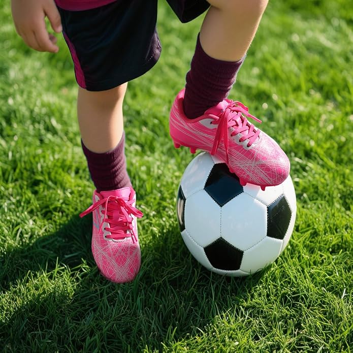 DREAM PAIRS Boys Girls Soccer Cleats Kids Youth Firm Ground Football Shoes for Little/Big Kid