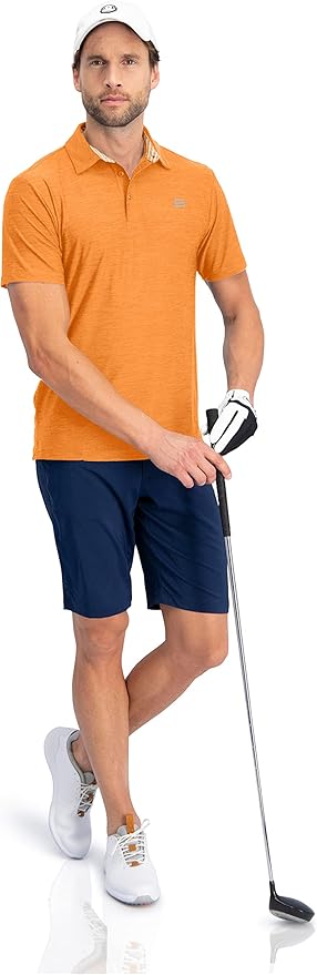 Three Sixty Six Golf Shirts for Men - Dry Fit Short-Sleeve Polo, Athletic Casual Collared T-Shirt