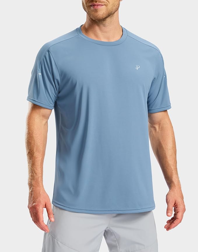 Pudolla Men's Workout Running T-Shirts Lightweight Quick Dry Athletic Gym Shirts for Men Short Sleeve Sport Tee Tops