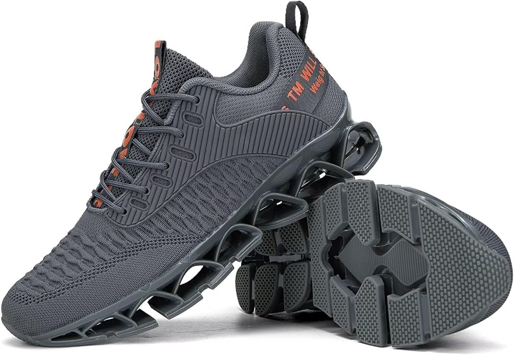 Vooncosir Men's Fashion Sneakers Breathable Mesh Running Shoes Blade Non Slip Soft Sole Casual Athletic Walking Shoes