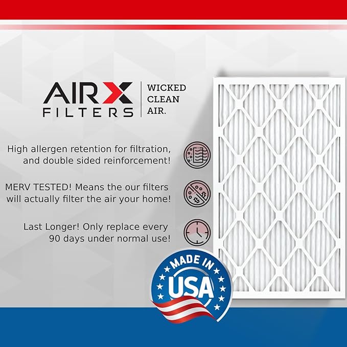 AIRX FILTERS WICKED CLEAN AIR. 20x25x2 Air Filter MERV 11 Electrostatic Pleated Air Conditioner Filter 6 Pack HVAC AC Furnace Filters