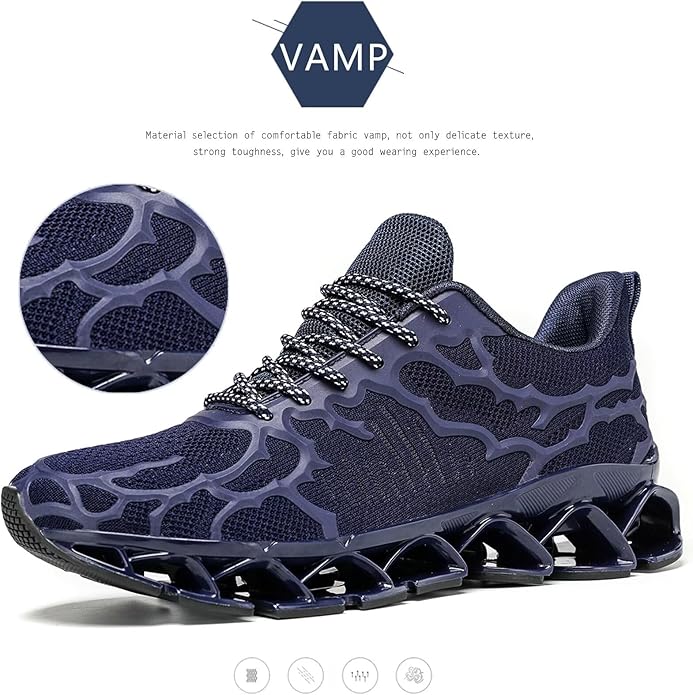 Vooncosir Men's Fashion Sneakers Breathable Mesh Running Shoes Blade Non Slip Soft Sole Casual Athletic Walking Shoes