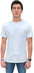 Men's Short Sleeve Crewneck T-Shirt 100% Cotton - Classic Colors - Breathable Mesh Fabric - Ideal for Sports & Everyday Wear