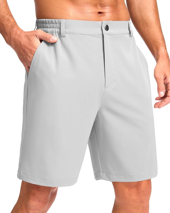 Pudolla Men's Casual Shorts 7"/9" Lightweight Golf Shorts with 3 Pockets Stretch Quick Dry Comfy Work Shorts