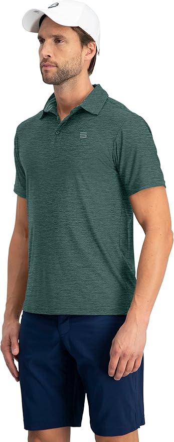 Three Sixty Six Golf Shirts for Men - Dry Fit Short-Sleeve Polo, Athletic Casual Collared T-Shirt