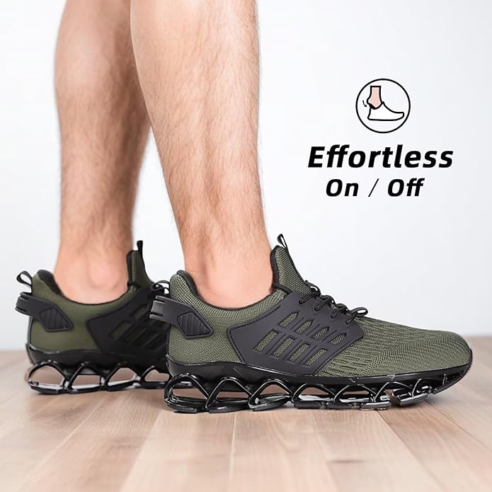 Mens Slip on Walking Running Shoes Blade Tennis Casual Fashion Sneakers Comfort Non Slip Work Sport Athletic Trainer