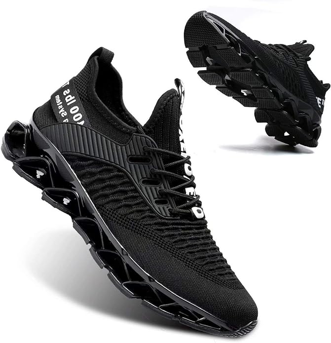Vooncosir Men's Fashion Sneakers Breathable Mesh Running Shoes Blade Non Slip Soft Sole Casual Athletic Walking Shoes