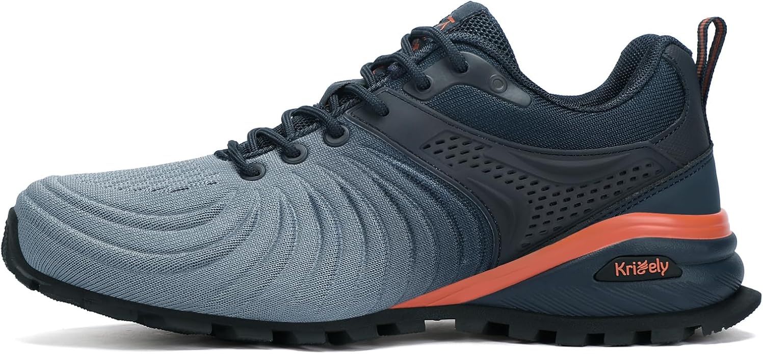 Kricely Men's Walking Shoes Breathable Lightweight Fashion Sneakers Non Slip Sport Gym Jogging Trail Running Shoes