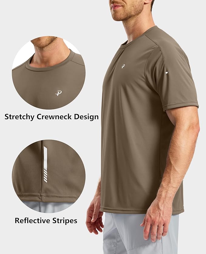 Pudolla Men's Workout Running T-Shirts Lightweight Quick Dry Athletic Gym Shirts for Men Short Sleeve Sport Tee Tops