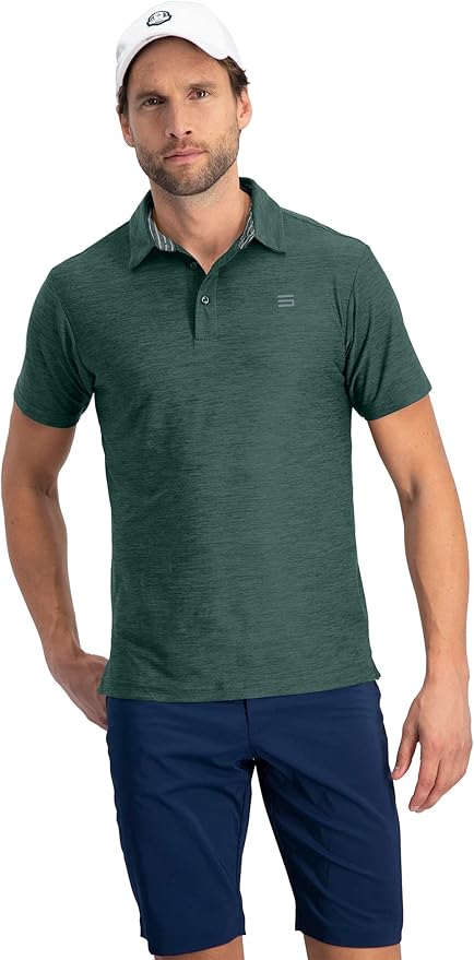 Three Sixty Six Golf Shirts for Men - Dry Fit Short-Sleeve Polo, Athletic Casual Collared T-Shirt