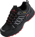 Queday Men's Waterproof Hiking Shoes Lightweight Anti Slip Outdoor Ankle Boots Breathable Hike Trekking Trails Shoe