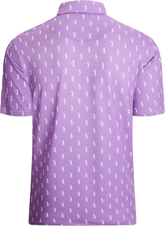 Damipow Premium Golf Shirts for Men Dry Fit Performance Polo Short Sleeve Collared Shirt