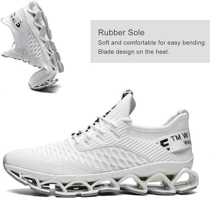 Vooncosir Men's Fashion Sneakers Breathable Mesh Running Shoes Blade Non Slip Soft Sole Casual Athletic Walking Shoes