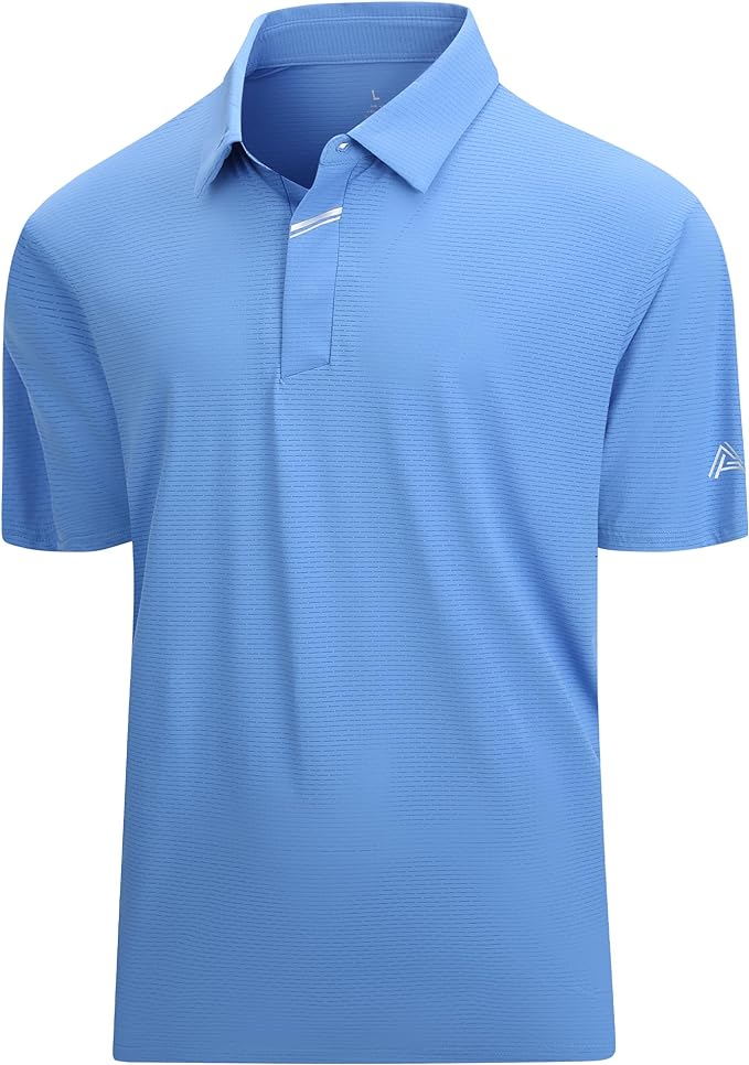 Esabel.C Jacquard Golf Shirts for Men Moisture Wicking Short Sleeve Performance Dry Fit Active Mens Polo Shirts