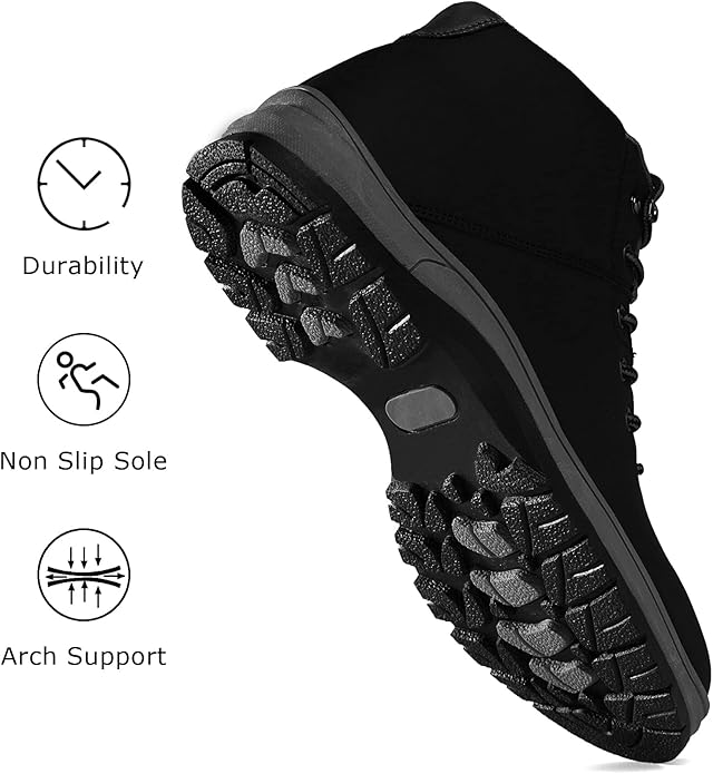 Mens Lightweight Hiking Boots Water Resistant Mid Ankle Work Casual Hiker Trekking Outdoor Boots Anti Slip Hiking Shoes