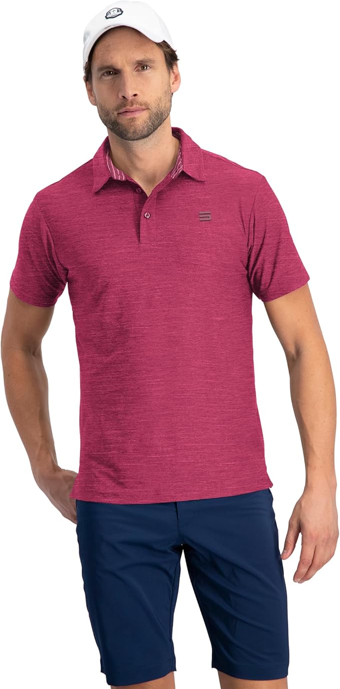 Three Sixty Six Golf Shirts for Men - Dry Fit Short-Sleeve Polo, Athletic Casual Collared T-Shirt